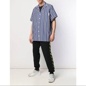 $425 GCDS Short Sleveve Striped Button Ups Shirt